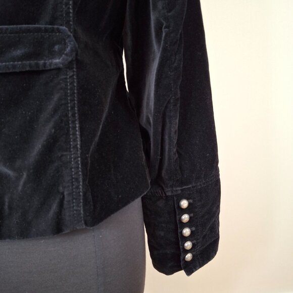 Oasis Gothic Military Edwardian Velvet Velour Holiday Party Jacket Blazer Sz L - Picture 10 of 15